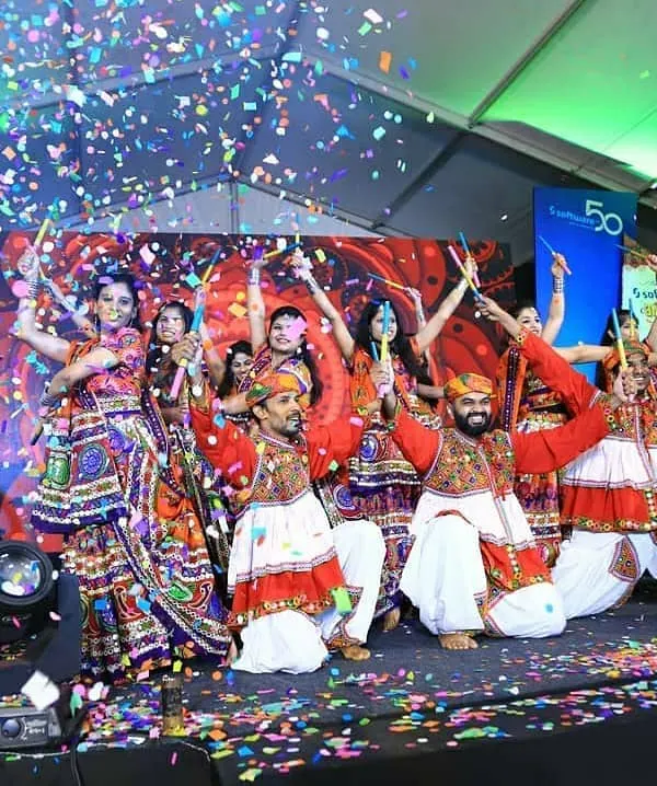 A colorful and energetic Garba performance I choreographed for a corporate event. We brought the festival spirit to the stage with traditional moves and lots of confetti.