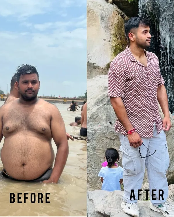 A complete lifestyle overhaul. This client's fat-to-fit journey shows a dramatic change in body composition, achieved through a balanced diet and consistent workouts, not fad diets.