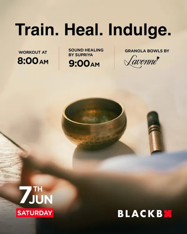 One session, three experiences. We host special events that combine training, healing, and indulgence, like this morning of a workout, sound healing, and nourishing food.