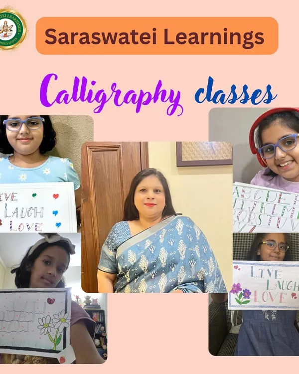 This is what our online classroom looks like. It's a joy to connect with students from everywhere, guiding them through their calligraphy projects in a fun, interactive virtual setting. You can see the pride on their faces as they show their work.