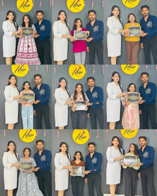 A collage of happy students from my masterclass in Sumerpur, Rajasthan, after receiving their completion certificates.