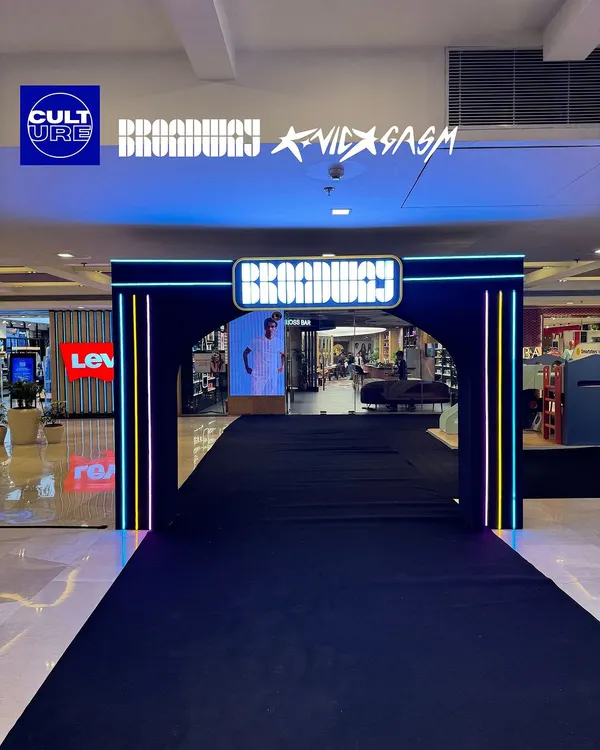 The entrance to our collaboration with Broadway and Culture Circle at Ambiance Mall. We create immersive entryways with custom lighting and branding to set the tone for a premium event experience.