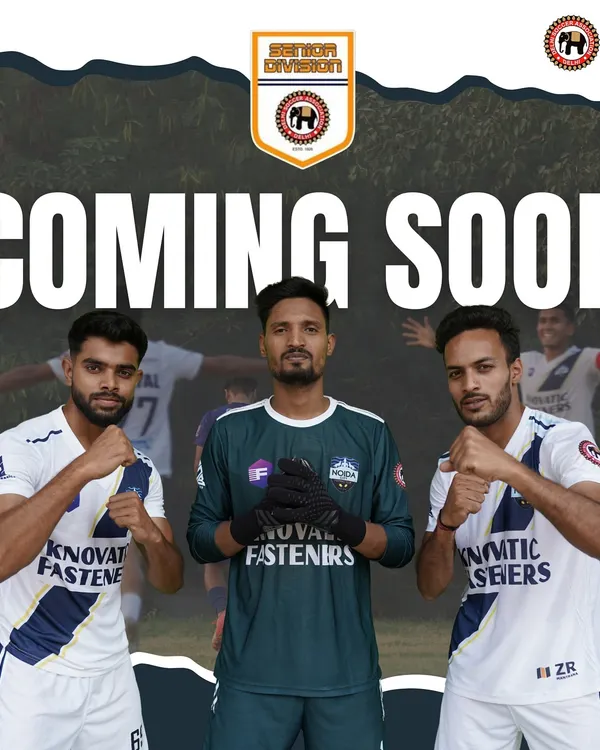 Our players ready for battle. This graphic announces our upcoming entry into the Senior Division, showing the determination of our squad.