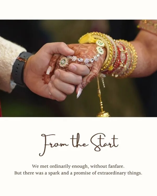 A close-up of the couple holding hands, a simple promise of a shared future. I focus on these small but significant details, like the bride's henna and the joining of their hands, which tell a powerful story.