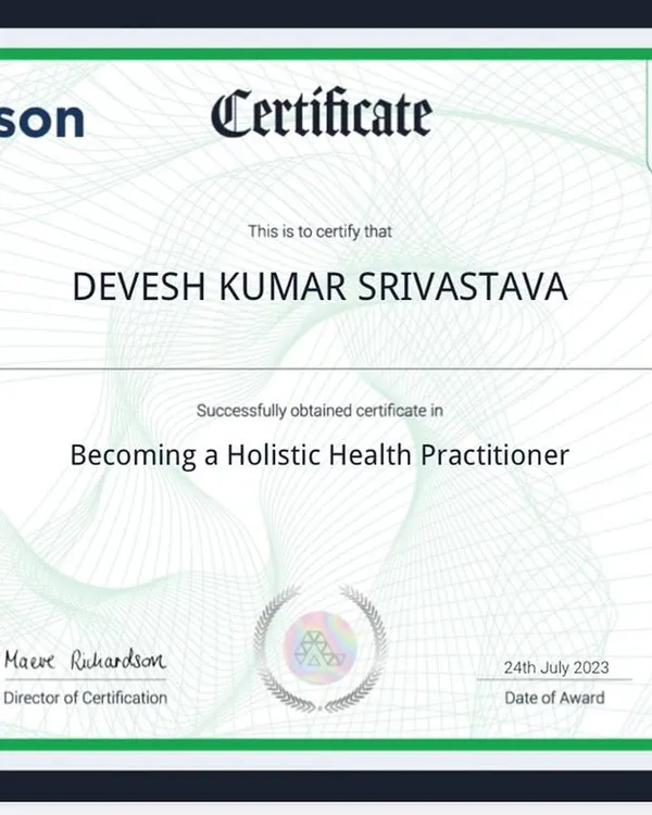 I am a certified Holistic Health Practitioner. This certification reflects my commitment to looking at your whole lifestyle, not just your plate, to find the root cause of health issues and create lasting wellness.