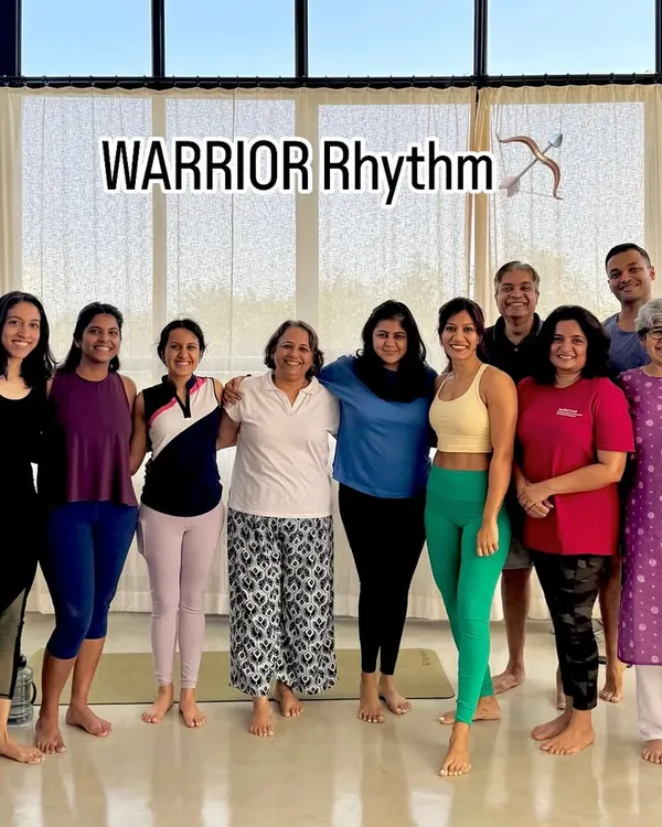 The Stanford alumni group after our Warrior Rhythm session. It was a joy to see such diverse age groups and fitness levels moving together.
