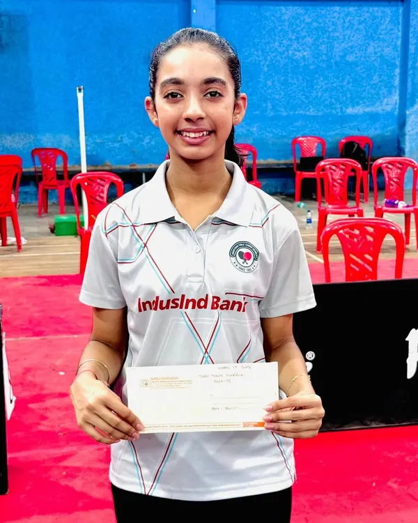 A spectacular performance by Hrithika Madhur, who secured her first-ever State Title in the Under-17 Girls category at the 5th Maharashtra State Ranking Tournament in Sangli.