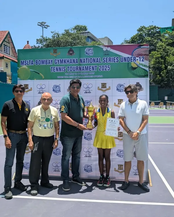 A double crown for Trisha Bhosale at the AITA Bombay Gymkhana National Series. She was the champion in both Singles and Doubles in the Under-12 category, a proud moment for our academy.