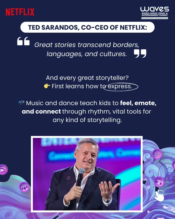 As the CEO of Netflix says, great stories transcend borders. We believe every great storyteller first learns how to express themselves, and music and dance are vital tools for teaching that skill.