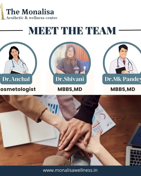 Meet the medical professionals behind The Monalisa Clinic. Our team includes experienced cosmetologists and doctors with MBBS and MD qualifications, all working together to provide you with the best care.