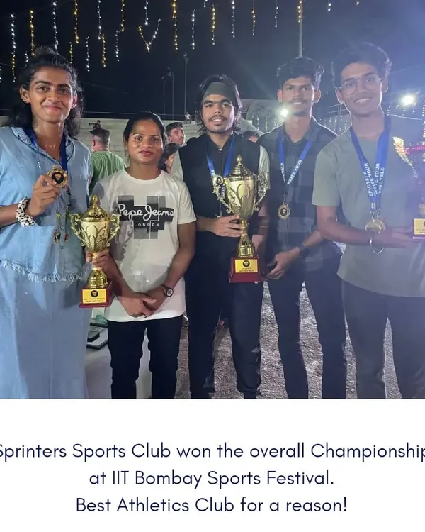 A proud moment for the club as we lift the Overall Championship trophy at the IIT Bombay Sports Festival. This win reflects the strength and spirit of our entire team.