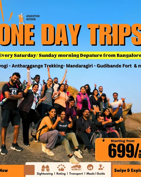 Our one-day trips from Bangalore start from just 699. We cover everything from sightseeing and transport to meals and a guide.