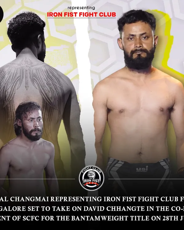 This is our fighter, Utpal Changmai, ready for his bantamweight title shot at the Shillong Cage Fighting Championship. We prepare our athletes for the biggest moments of their careers.