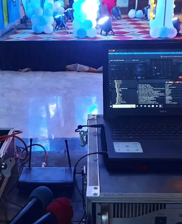 My DJ console, ready for action. I use professional software and equipment to deliver the best music experience for your party.