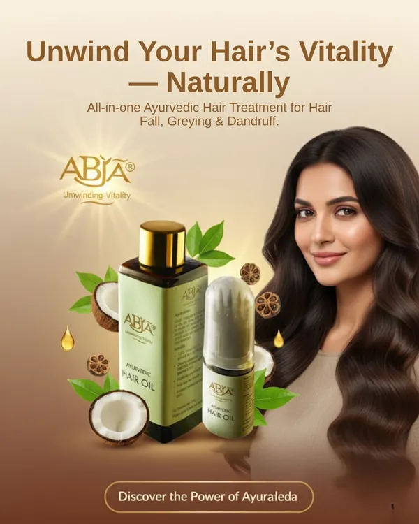 Unwind your hair's vitality naturally. My all-in-one Ayurvedic hair treatment is formulated for hair fall, greying, and dandruff.