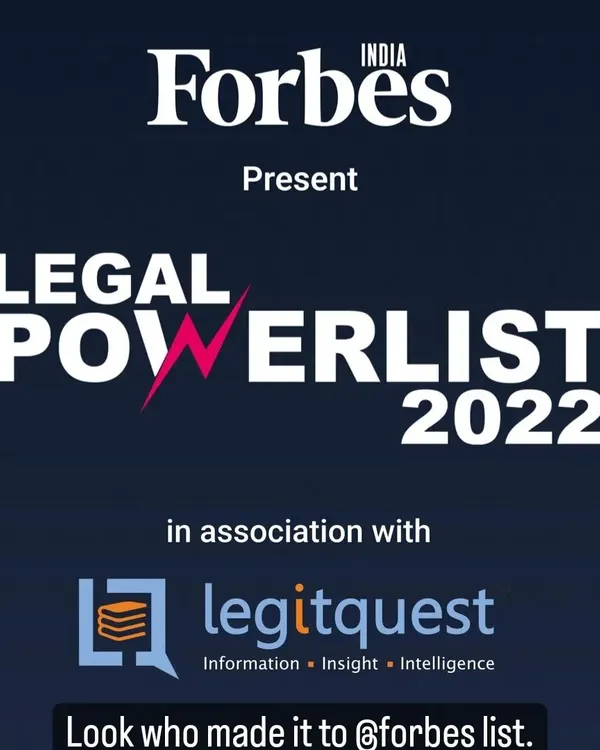 This is the official announcement from Forbes India for the Legal Powerlist 2022. We are proud that our expertise in providing effective legal solutions, including for victims of cybercrime, has been recognized on such a prestigious platform.