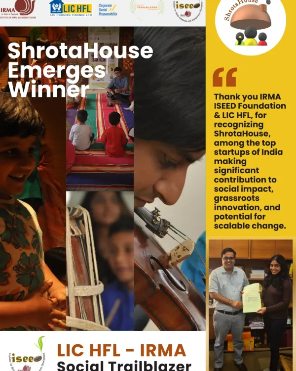We are so proud to be recognized as a Social Trailblazer by the ISEED Foundation and LIC HFL. This award is a testament to our commitment to creating grassroots impact through music education.