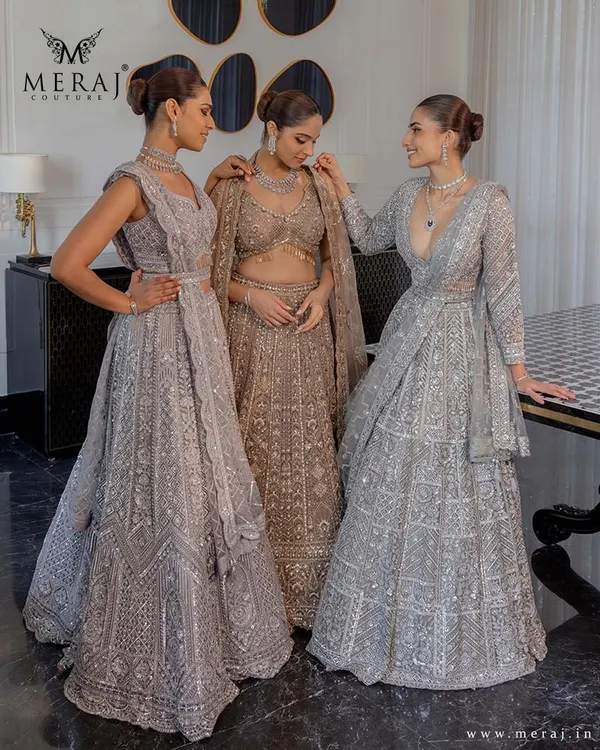 Elegance that speaks volumes. This intricately crafted silver lehenga from my 'Ruvaah' collection is a beautiful symphony of hand-embellished sequins and fine embroidery.