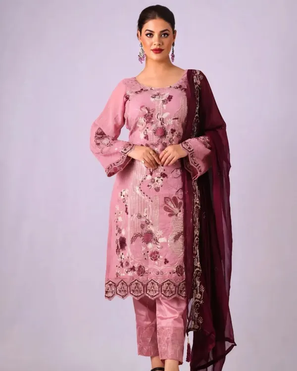 A standard e-commerce shot for an ethnic wear brand. The clean background and direct lighting ensure the product's color and embroidery details are accurately represented for online shoppers.