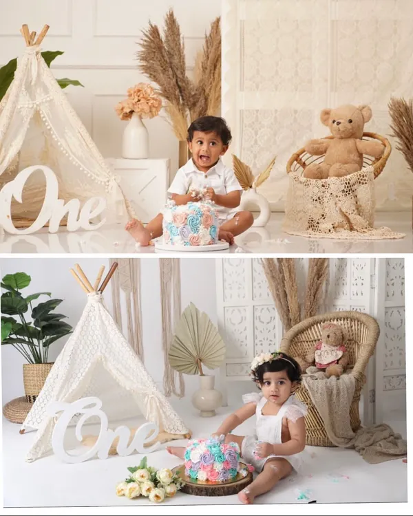 Smash cakes for an adorable sister and brother duo, four years apart! It's an honor to be a part of a family's celebrations year after year.