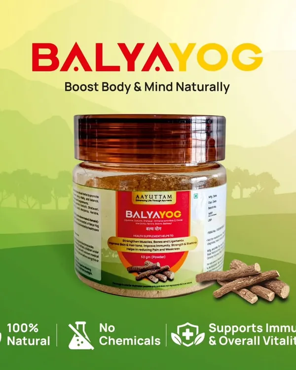 My Balya Yog formulation is for anyone looking to naturally boost their body and mind. It's a blend of pure herbs that supports immunity, improves stamina, and helps you maintain focus and vitality throughout the day.