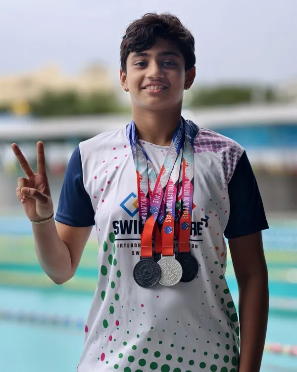 A historic moment for our academy. We celebrate Nishada Mitra bringing home our first-ever National medals from the 51st Junior National Championship, including a silver in the 400m Freestyle.