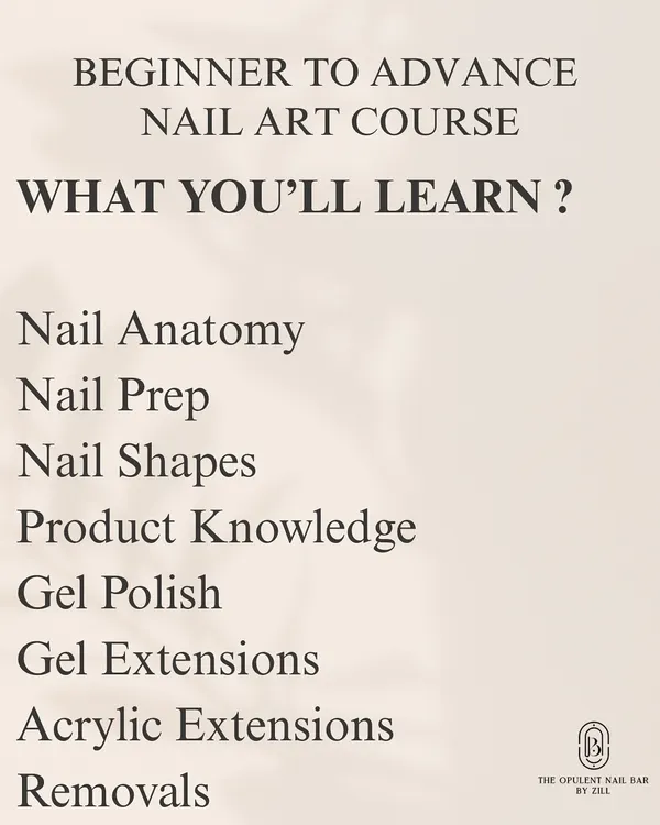 My course curriculum starts with the fundamentals. We cover everything from nail anatomy and safe prep to understanding different nail shapes and product knowledge, ensuring you have a strong foundation.