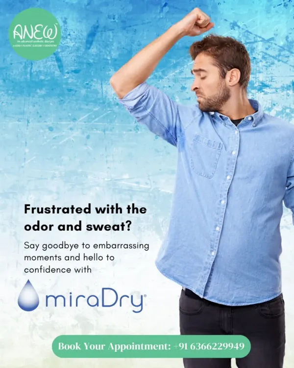 Frustrated with odor and sweat? Say goodbye to embarrassing moments and hello to confidence with MiraDry, the only FDA-approved treatment for permanently reducing underarm sweat and odor.