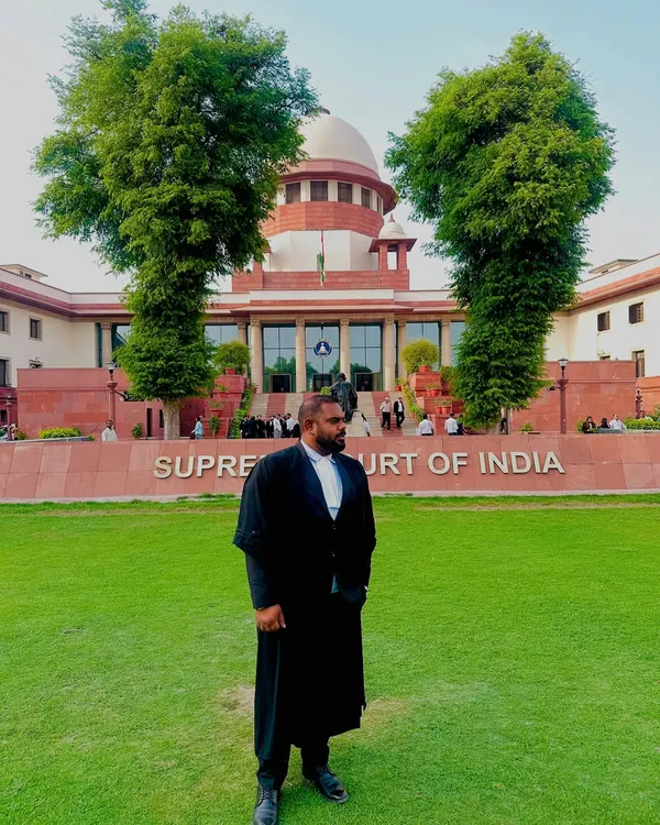 Standing before the Supreme Court of India, ready to fight for justice. This building represents the ultimate hope for every citizen.