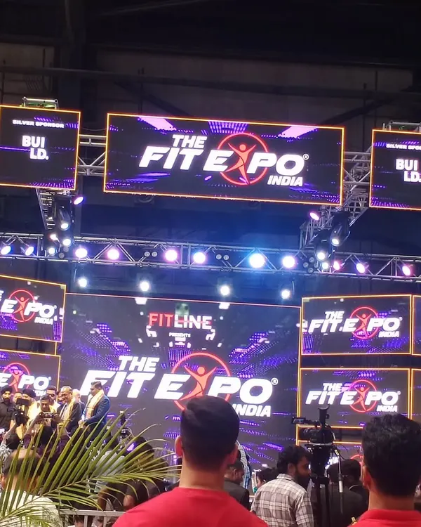 The main stage at The Fit Expo India. The energy and scale of these events are incredibly inspiring, bringing together the best of the fitness industry.