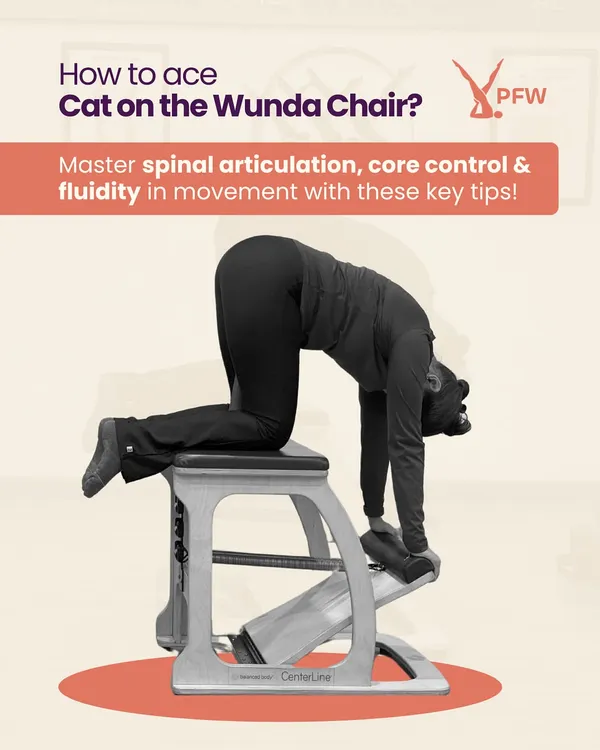 Here is how to ace the "Cat on the Wunda Chair." This powerful exercise requires spinal articulation, core control, and fluidity. Follow these key tips to master the movement and deepen your practice.