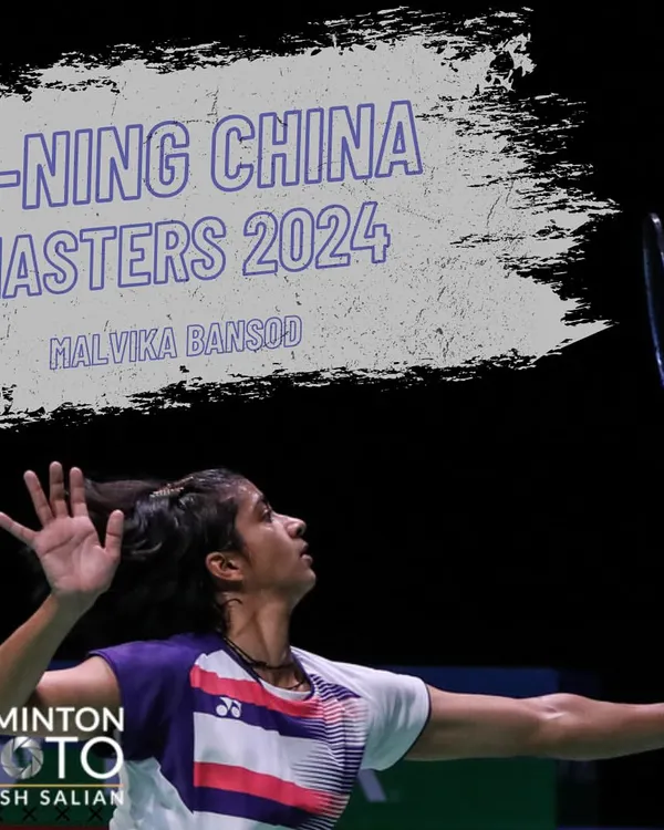 A powerful action shot of Malvika Bansod competing at the Li-Ning China Masters 2024. Her performance, where she defeated a World No. 21 player, is a perfect example of the high-caliber athletes we develop.