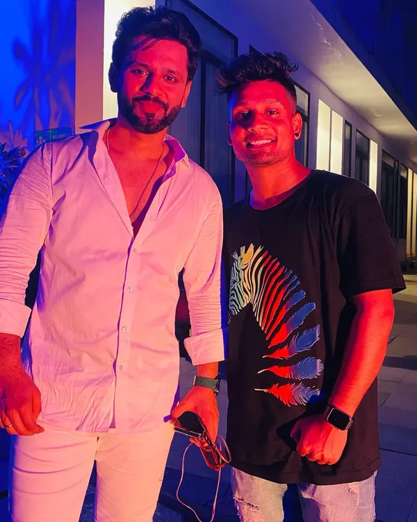 A great moment captured with singer Rahul Vaidya during a show. We love collaborating with talented artists to bring the best entertainment to your events.