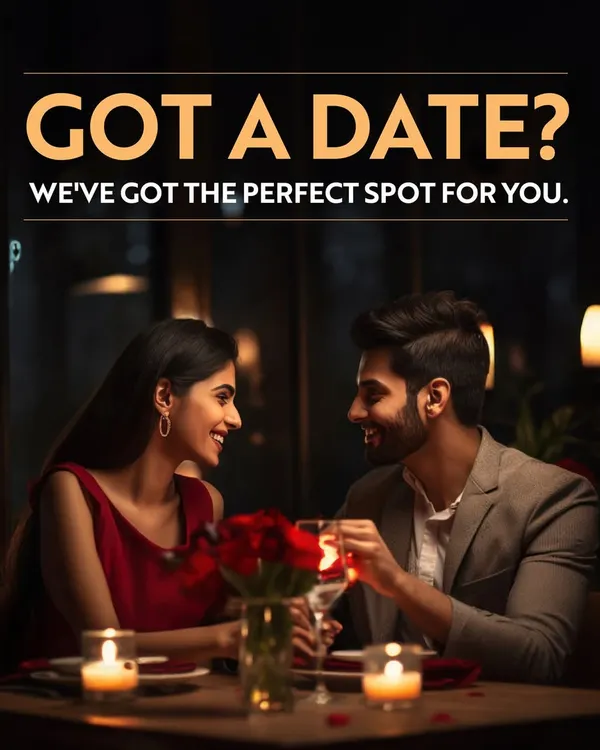 Got a date? I've got the perfect spot for you. This image of a couple sharing a romantic, candlelit dinner captures the intimate and enchanting atmosphere I create for your special nights.