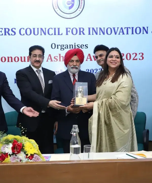 Receiving the Honour of Ashoka Award 2023. This award, presented by the Charles Walters Council for Innovation & Research, recognizes the work of bureaucrats, lawyers, and public figures.