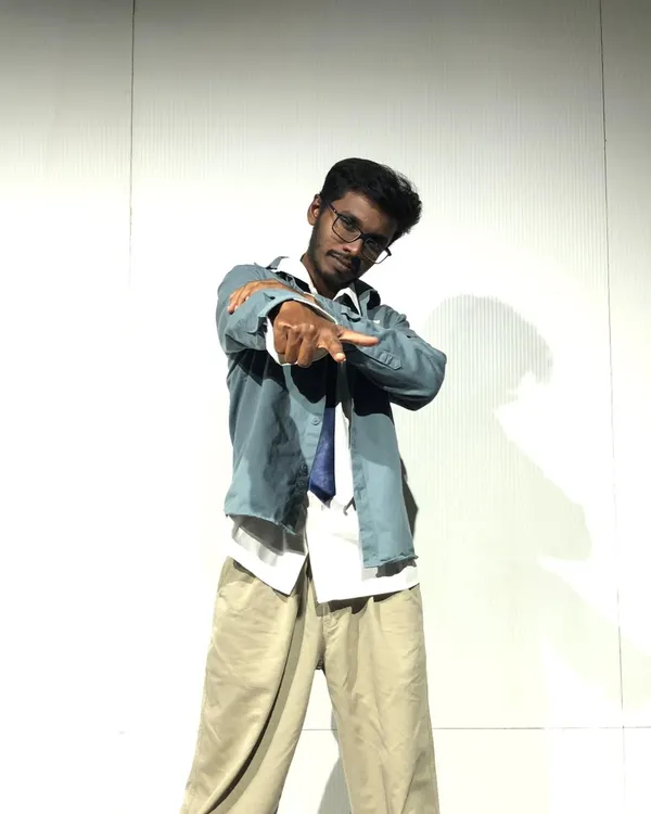 A solo shot from a performance day. This is me in my element, pointing to the crowd and connecting with them through the dance.