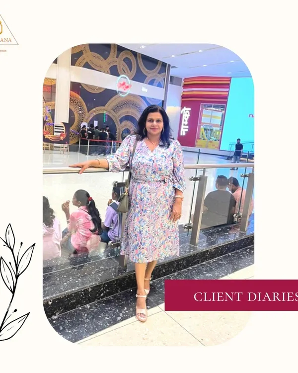 A happy client is my biggest motivation. This client is pictured enjoying an outing in her custom-made floral wrap dress, a perfect example of how I tailor outfits to reflect your unique style and personality.