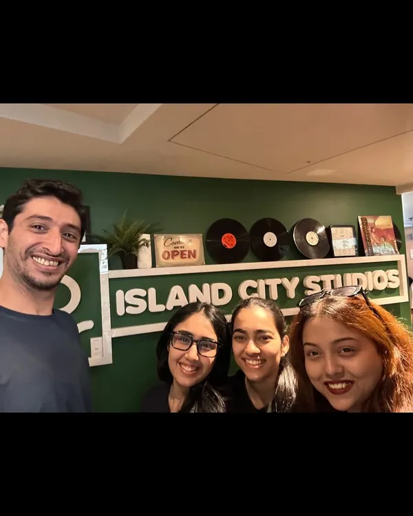 Studio coaching duties at Island City Studios. I'm so proud of these artists who trained with me daily to prepare for this special project. The world isn't ready for this banger!