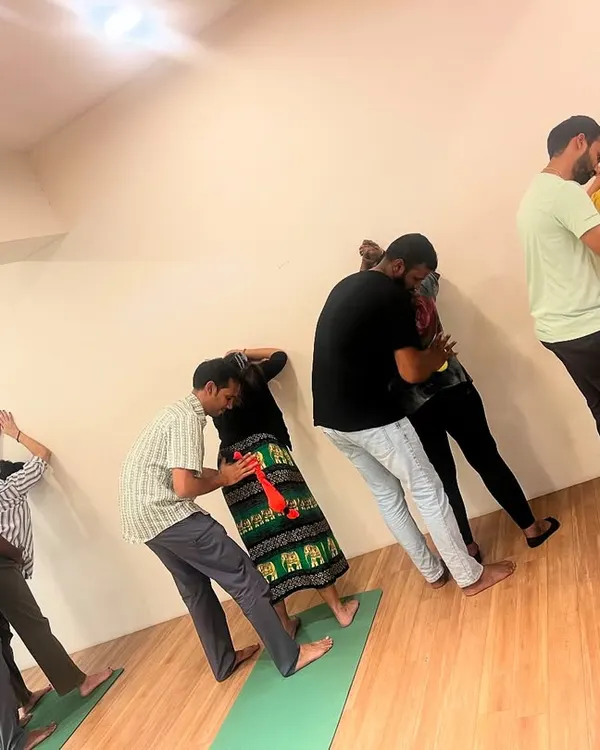 A glimpse into our August labor prep workshop where couples learn to work together. Here, they are practicing a slow dance position, which helps with relaxation and uses gravity to encourage labor progress.