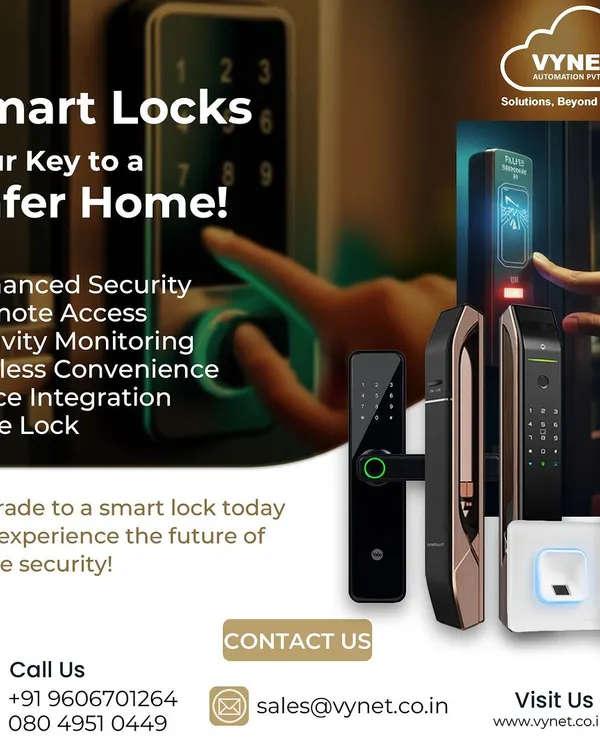 This collage displays the variety of smart locks we offer, your key to a safer home. We provide solutions with enhanced security features like remote access, activity monitoring, keyless convenience, and face lock technology.