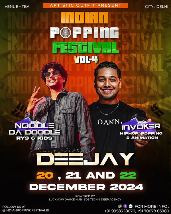 I was thrilled to be on the DJ lineup for the Indian Popping Festival Vol-4 in Delhi. It's one of the biggest popping celebrations of the year, and I was ready to bring the perfect vibes for it.