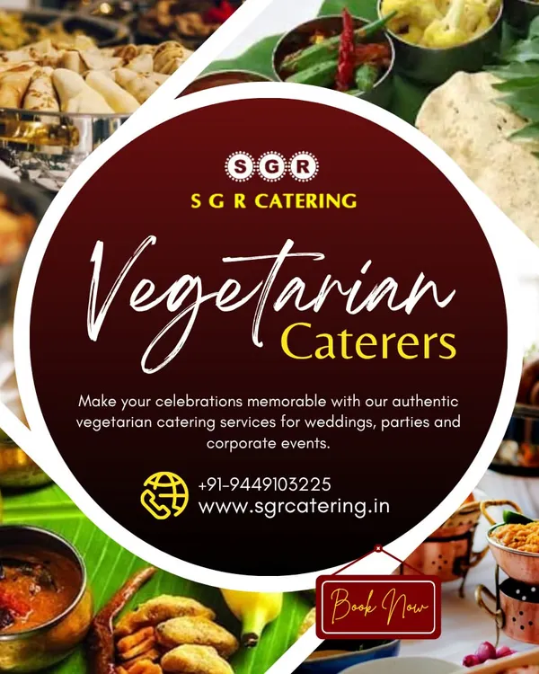 A collage showcasing the breadth of our vegetarian catering services. We make celebrations memorable with authentic food for weddings, parties, and corporate events.