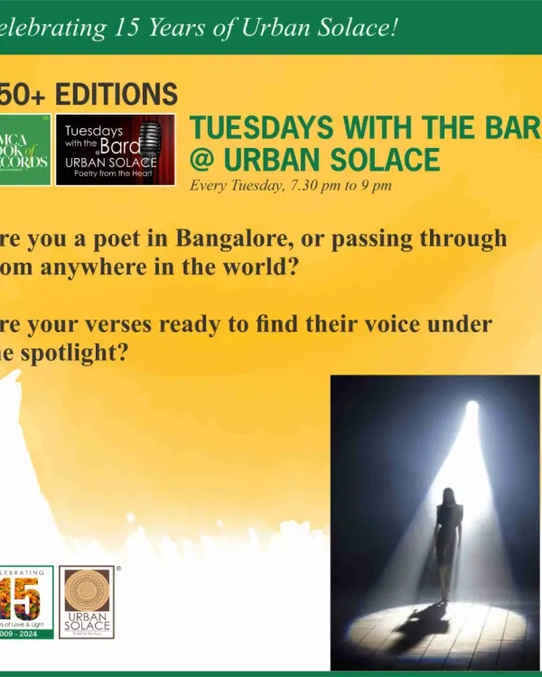This poster captures the essence of 'Tuesdays with the Bard', our legacy event. It's a call to all poets to find their voice under our spotlight.