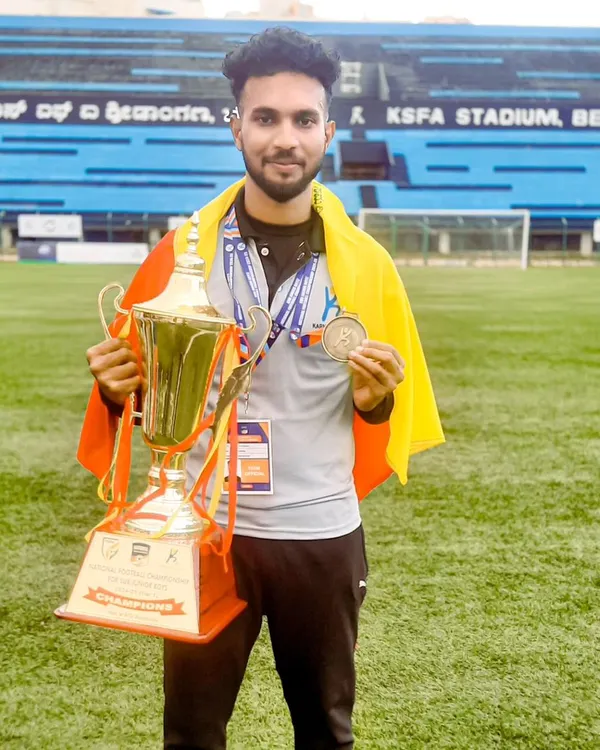 A proud moment holding the championship trophy. My work in sports physiotherapy and injury prevention played a key role in helping the Karnataka State Sub-Junior Team secure a historic title after 36 years.