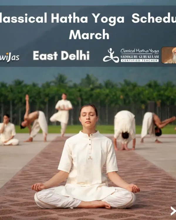 The Classical Hatha Yoga schedule for March. I offer these ancient practices in their purest form to help you take charge of your life.