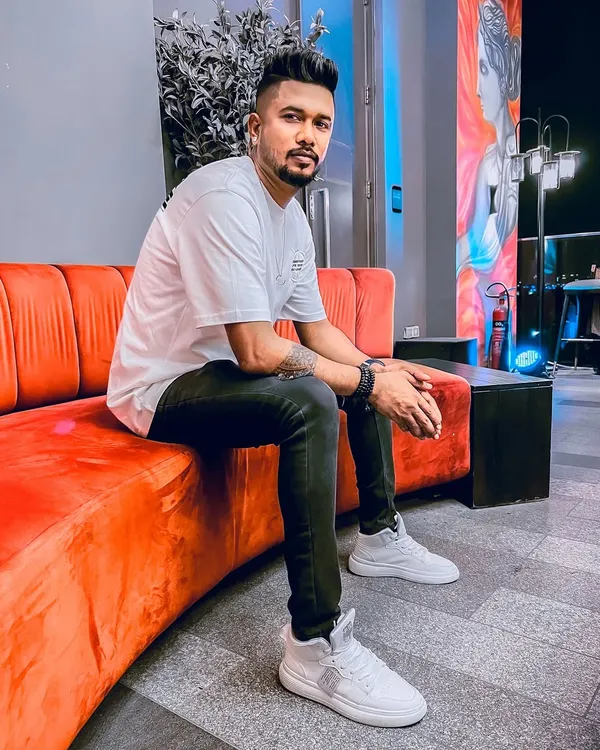 Taking a moment to relax in Dubai. While my nights are high-energy, I also value the downtime that lets me recharge and find inspiration.