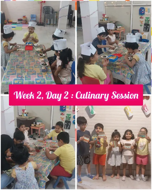 A collage from our culinary session, showing every step from preparation to the final proud presentation. These workshops are all about hands-on fun and building confidence in the kitchen.