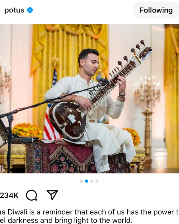 A screenshot of the official POTUS Instagram account featuring my performance at the White House. This level of recognition underscores the quality and prestige I bring to every event.