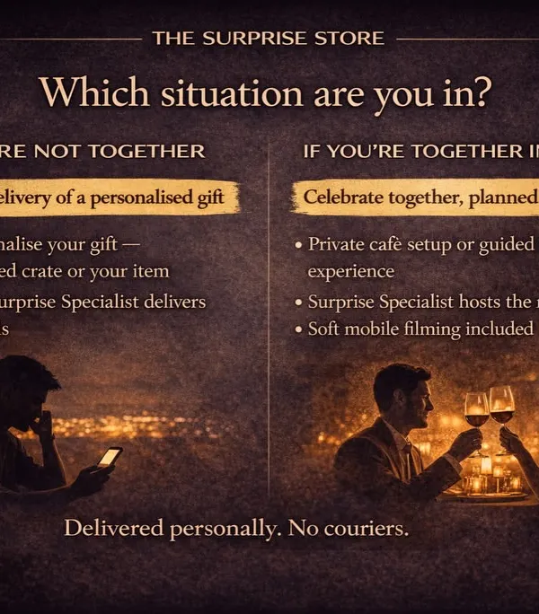 Whether you're celebrating together or sending love from afar, I have a perfectly designed experience for you. This shows how I handle both in-person celebrations and surprise deliveries with a personal touch.