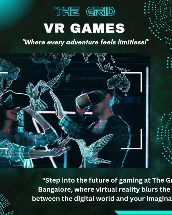 Step into the future of gaming with our VR experiences. This graphic illustrates how virtual reality blurs the line between the digital world and your imagination.